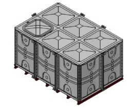9000 Litre GRP Sectional Water Tank, Internally Flanged Base (IFB)