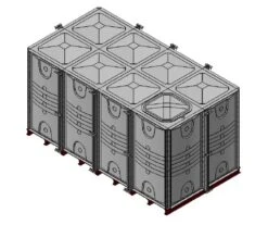 16000 Litre GRP Sectional Water Tank, Internally Flanged Base (IFB)