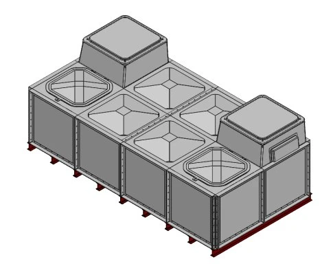 8000 Litre GRP Sectional Water Tank, Internally Flanged Base, Divided, AB Airgap 3 8000 Litre GRP Sectional Water Tank, Internally Flanged Base, Divided, AB Airgap