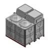 6000 Litre GRP Sectional Water Tank, 2x2x1.5 Internally Flanged Base, Divided, AB Airgap -Fraestiche Shop 41974 19611