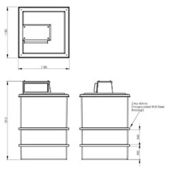 1501 Litre Type AB Air Gap GRP Water Tank, Insulated, Cat 5 -Fraestiche Shop 4320 6856