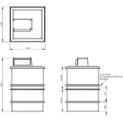1501 Litre Type AB Air Gap GRP Water Tank - Two Piece Insulated, Cat 5 -Fraestiche Shop 4323 6873