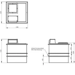 1818 Litre Type AB Air Gap GRP Water Tank - Two Piece Insulated, Cat 5 -Fraestiche Shop 4355 7016