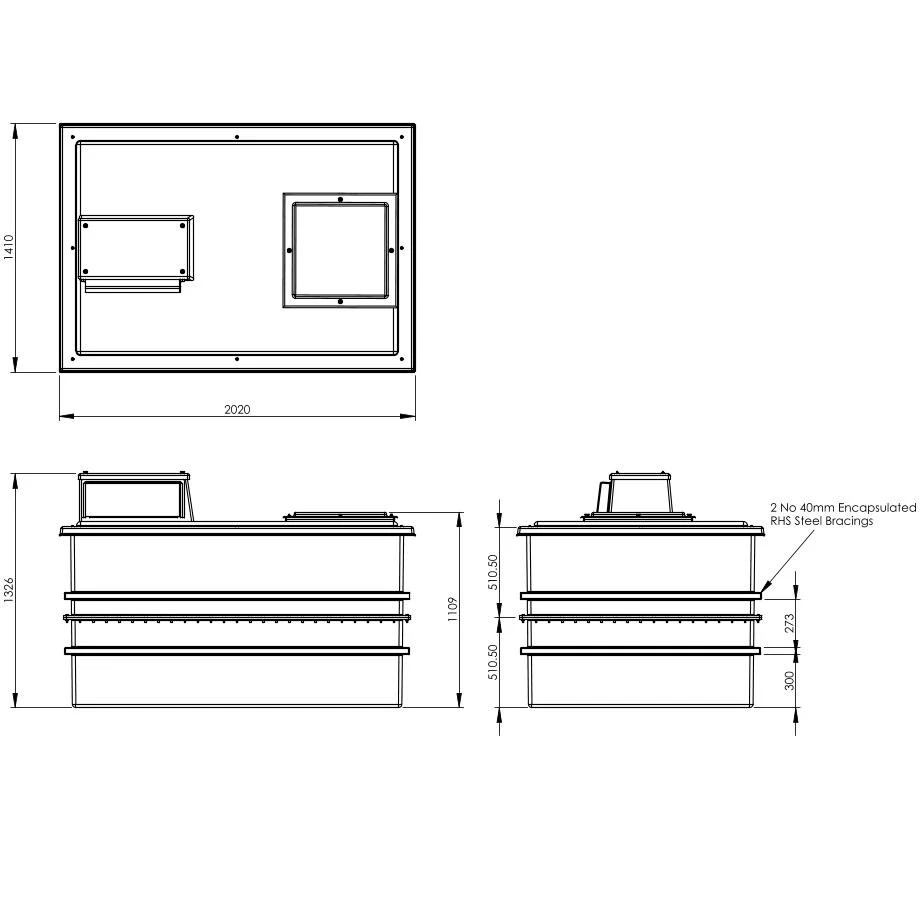 2272 Litre Type AB Air Gap GRP Water Tank - Two Piece Insulated, Cat 5 8 2272 Litre Type AB Air Gap GRP Water Tank - Two Piece Insulated, Cat 5 - Image 6