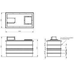 2500 Litre Type AB Air Gap GRP Water Tank - Two Piece Insulated, Cat 5 -Fraestiche Shop 4424 7332