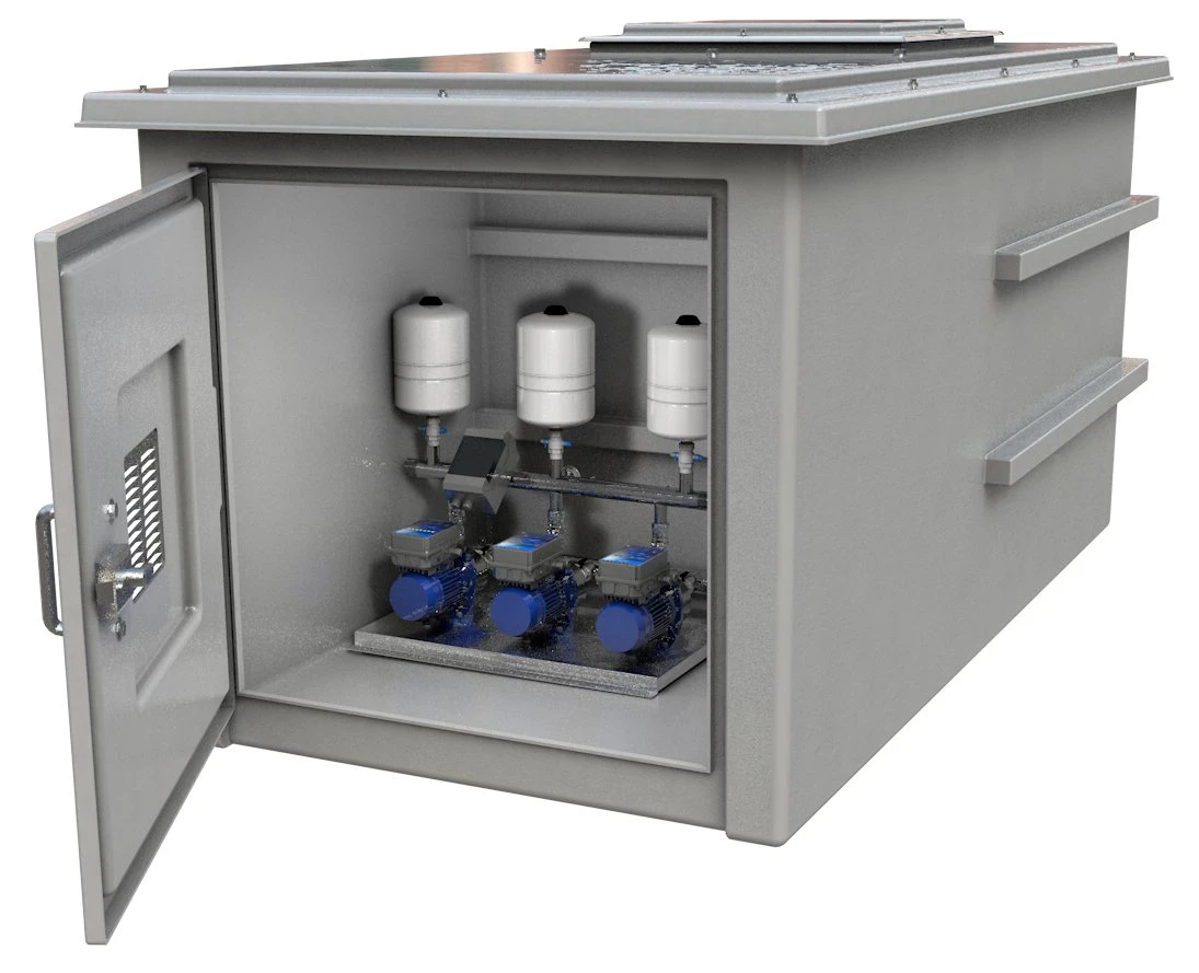 4500 Litre GRP Pump Enclosure With Built In Tank And Triple Pump Max Flow 240L/Min 9000.4500 3 4500 Litre GRP Pump Enclosure With Built In Tank And Triple Pump Max Flow 240L/Min 9000.4500