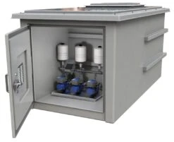 6000 Litre GRP Pump Enclosure With Built In Tank And Triple Pump Max Flow 240L/Min 12000-6000