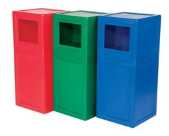 Square Litter Bin With Lid And Plastic Liner