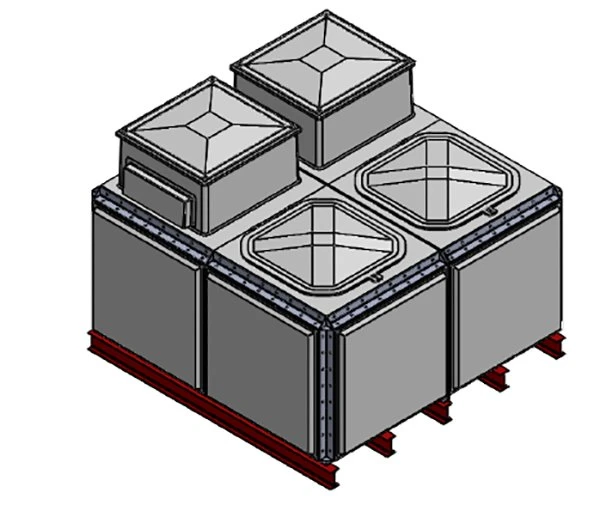 5315 Litre GRP Sectional Water Tank, Totally Internally Flanged, Divided, AB Airgap 3 5315 Litre GRP Sectional Water Tank, Totally Internally Flanged, Divided, AB Airgap