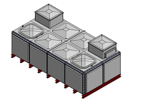 10260 Litre GRP Sectional Water Tank, Totally Internally Flanged, Divided, AB Airgap 3 10260 Litre GRP Sectional Water Tank, Totally Internally Flanged, Divided, AB Airgap