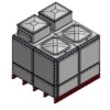 7627 Litre GRP Sectional Water Tank, 2x2x1.5 Totally Internally Flanged, Divided, AB Airgap -Fraestiche Shop 46164 22430