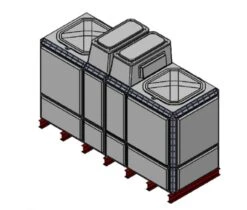 5977 Litre GRP Sectional Water Tank (3x1x1.5), Totally Internally Flanged, Divided, AB Airgap
