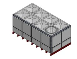 14722 Litre GRP Sectional Water Tank, Totally Internally Flanged (TIF)