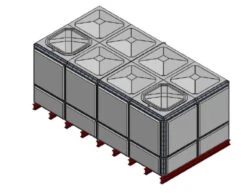 14722 Litre GRP Sectional Water Tank, Totally Internally Flanged (TIF) Divided