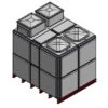 12249 Litre GRP Sectional 2.5x2x2 Water Tank, Totally Internally Flanged, Divided, AB Airgap