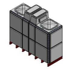 7788 Litre GRP Sectional 3x1x2 Water Tank, Totally Internally Flanged, Divided, AB Airgap