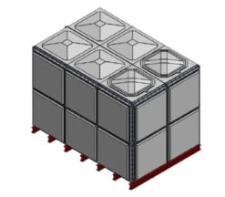 14560 Litre GRP Sectional Water Tank, Totally Internally Flanged (TIF) Divided