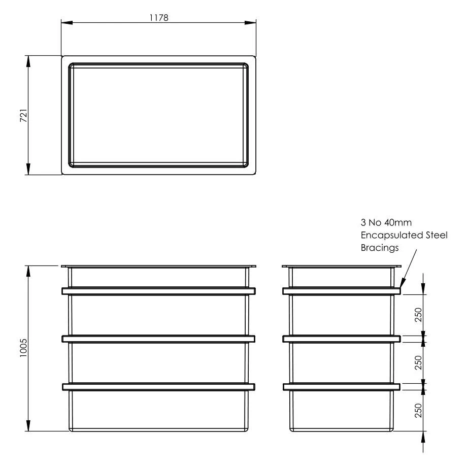 650 Litre Open Top GRP Water Tank 5 650 Litre Open Top GRP Water Tank - Image 3